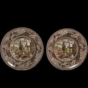 2 Johnson Brothers Brown Chicago Bowls - chip